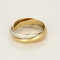 Cartier - Trinity - Bague petit modèle, semi-pavée en or de trois couleurs