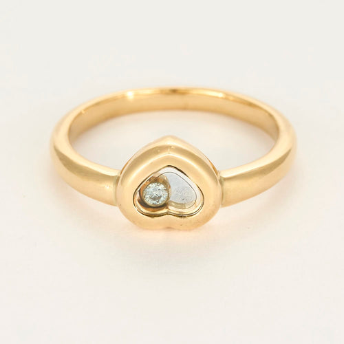 Bague 55 CHOPARD -  Happy diamonds - Bague coeur en or jaune et diamants 58 Facettes DV21885-4