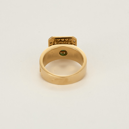 Bague 51 Bague en or jaune émeraude et diamants 58 Facettes DV0421-3