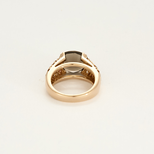 Bague 49 MAUBOUSSIN - Bague en or rose quartz fumé, diamants, saphirs oranges 58 Facettes DV21372-1