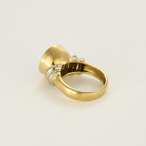 Bague 57 Bague en or jaune et or gris, tanzanite et diamants 58 Facettes DV0834-10