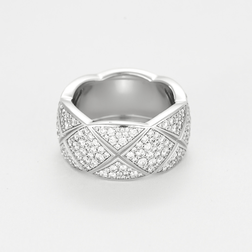 Bague 54 CHANEL- Coco Crush . Large Modèle. Bague en or gris et diamants 58 Facettes DDV21138-3-54-24