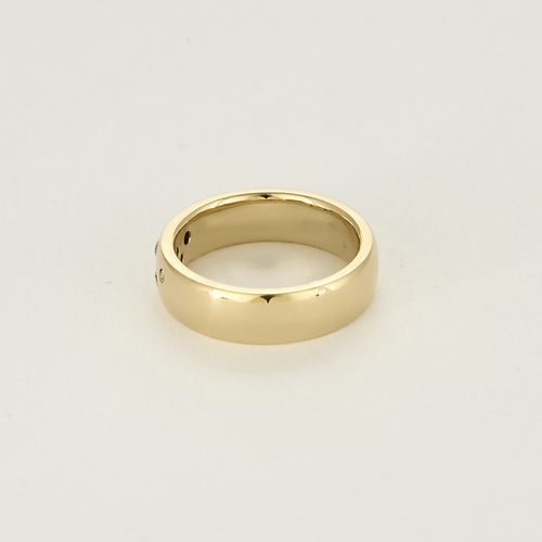 Bague 51 Large alliance en or jaune et diamants 58 Facettes DV20246-1