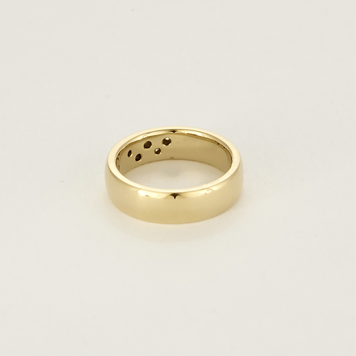 Bague 51 Large alliance en or jaune et diamants 58 Facettes DV20246-1