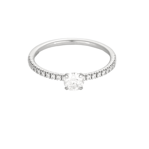 Bague 52 CARTIER - Bague Solitaire Etincelle en platine et diamant 0.30 carat 58 Facettes DV22248-1