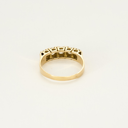 Bague 51 Demie alliance en or jaune et diamants 58 Facettes DV10000-2-51-2