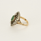 Bague 55 Bague marquise en or jaune, argent, diamants et émeraude 58 Facettes DV21134-2