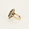 Bague 55 Bague marquise en or jaune, argent, diamants et émeraude 58 Facettes DV21134-2