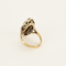 Bague 55 Bague marquise en or jaune, argent, diamants et émeraude 58 Facettes DV21134-2