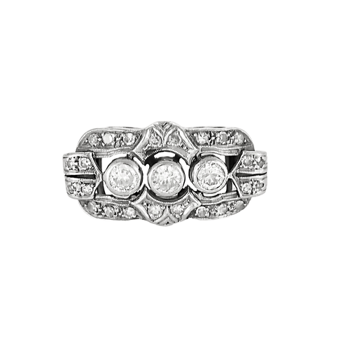 Bague 51 Bague en platine et diamants 58 Facettes DV22972-3-51-2