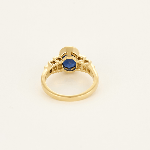 Bague 53 Bague en or jaune, saphir et diamants 58 Facettes DV0665-9-53-2