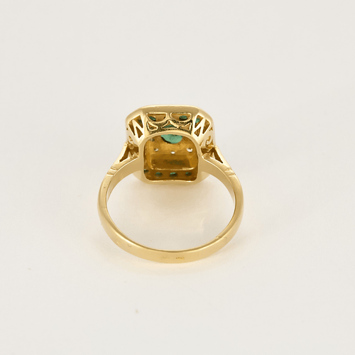 Bague 52 Bague en or jaune, émeraude et diamants 58 Facettes DV23103-1-52-1