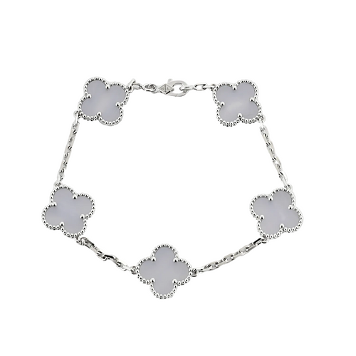 Bracelet Van Cleef &Arpels -Vintage Alhambra- Bracelet en or gris et calcédoine 58 Facettes DV0830-33