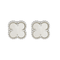 Boucles d'oreilles Van Cleef & Arpels Sweet Alhambra Puces d’oreilles en or gris et nacre blanche 58 Facettes DDV22876-3