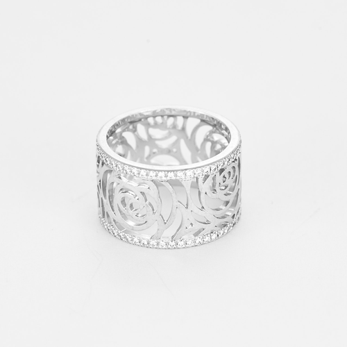 Bague 53 CHANEL - Camelia - Grand Modèle- Bague en or gris et diamants 58 Facettes DV22001-1-53-2