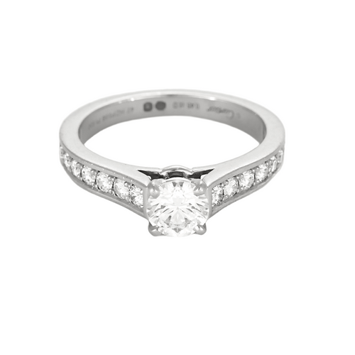 Bague 47 Cartier - "Solitaire 1895" - Bague platine et diamants. 58 Facettes DV20232-1