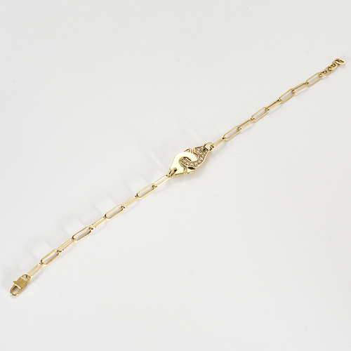 Bracelet Dinh Van Menottes R10 Bracelet en or jaune et diamants 58 Facettes DV21602-14