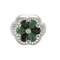 Bague 56 Importante Bague floral or gris, saphirs, émeraudes et diamants 58 Facettes DV22972-5-56-3