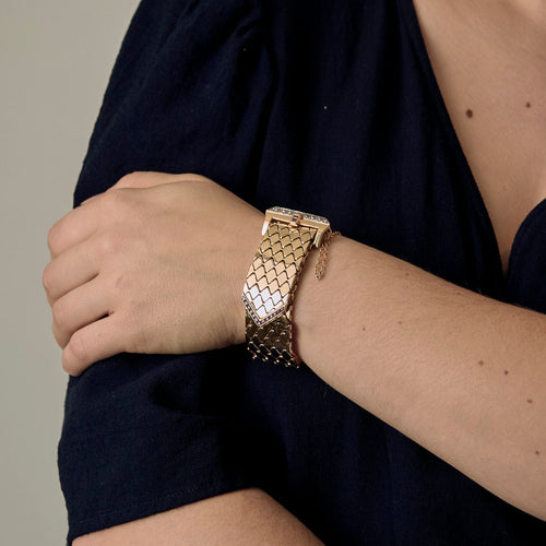 Bracelet Elegant Bracelet ruban or jaune, diamants et rubis 58 Facettes DV22972-13