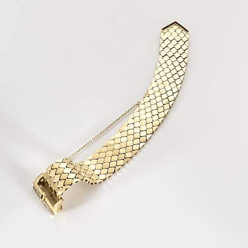 Bracelet Elegant Bracelet ruban or jaune, diamants et rubis 58 Facettes DV22972-13