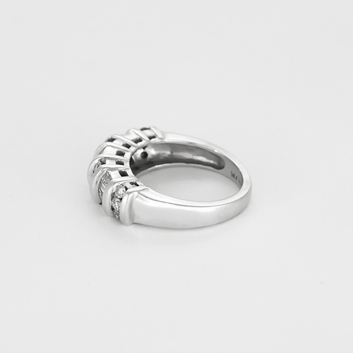 Bague 54 Bague jonc en or gris et diamants 58 Facettes DV22972-10-54-24