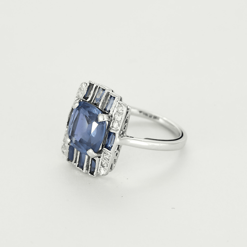 Bague 55 Bague style Art Déco en platine, diamants et saphirs 58 Facettes DV23667-1-DV0882-1