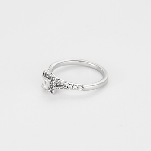 Bague 49 Bague solitaire en or gris et diamants 58 Facettes DV23058-1-49-2