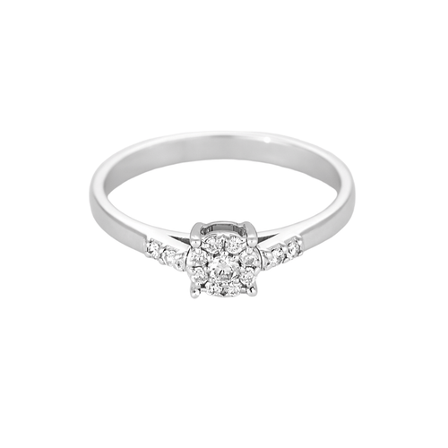 Bague 55 Bague en or gris et diamants, serti illusion 58 Facettes DV21401-9