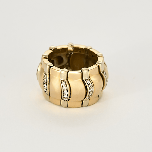 Bague 53 PIAGET - Bague bandeau en or deux tons et diamants 58 Facettes DV22972-8-53-2