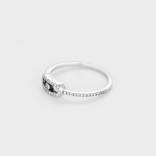 Bague 53 MESSIKA - Bague pavée Move Uno en or gris et diamants 58 Facettes DV17483-4