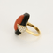 Bague 49 Bague cocktail en or jaune, corail et onyx 58 Facettes DV22972-1-49-2