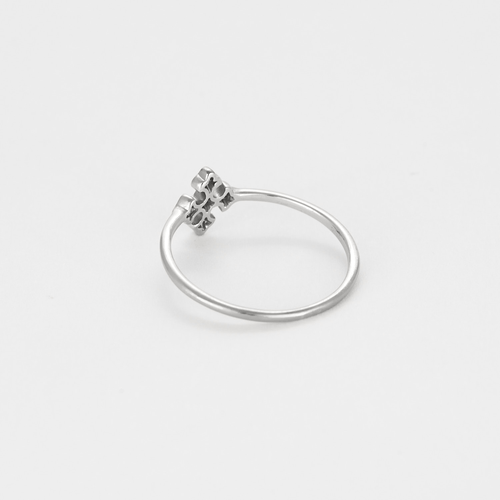 STONE - Bague "Croix" en or gris et diamants