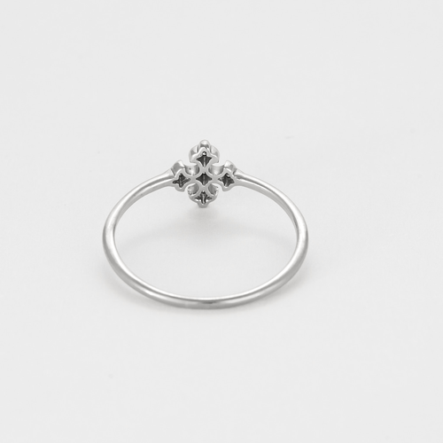 STONE - Bague "Croix" en or gris et diamants
