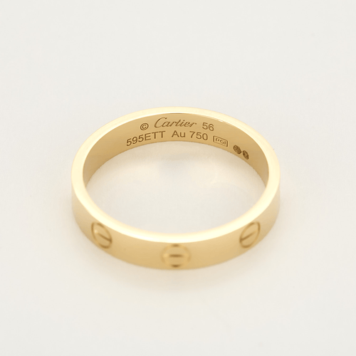 Bague 56 LOVE - Alliance en or jaune. Petit modèle. 58 Facettes DV23505-1-56-3
