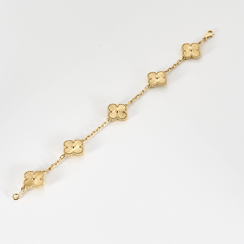 Bracelet Van Cleef & Arpels - Bracelet Vintage Alhambra 5 motifs en or jaune 58 Facettes DV4391-2