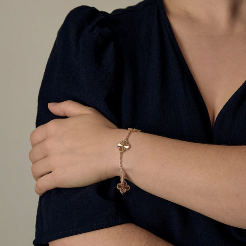 Bracelet Van Cleef & Arpels - Bracelet Vintage Alhambra 5 motifs en or jaune 58 Facettes DV4391-2