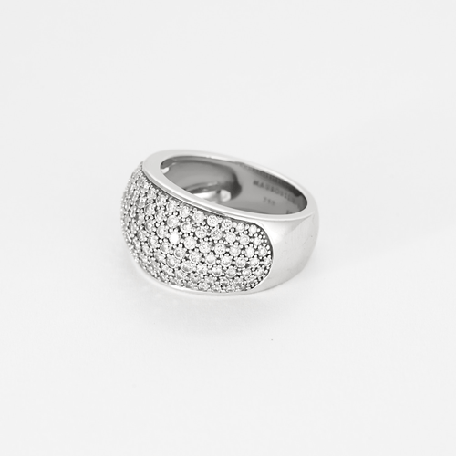 Bague 48 MAUBOUSSIN - C'est toi la star - Bague boule en or gris et pavage petits diamants. 58 Facettes DV21248-2-48-2