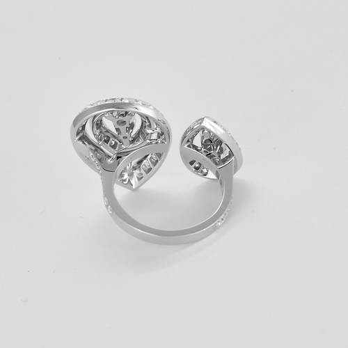 Bague 55 Chaumet - Rondes de Nuit Toi & Moi - Grand modèle - Bague en or blanc et diamants 58 Facettes DV23936-1