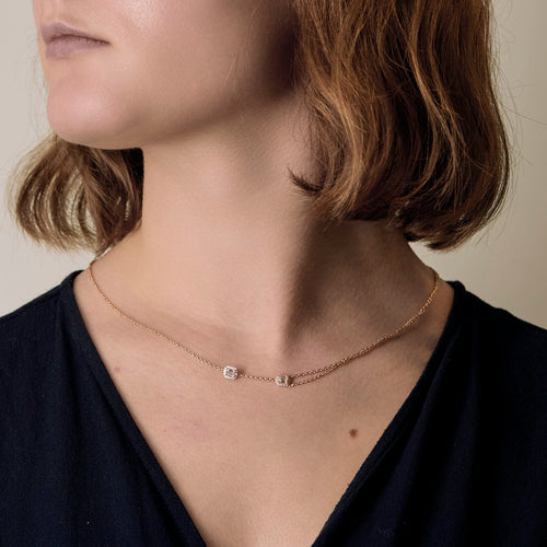 Collier Collier en or rose et diamants 58 Facettes DV5403-14