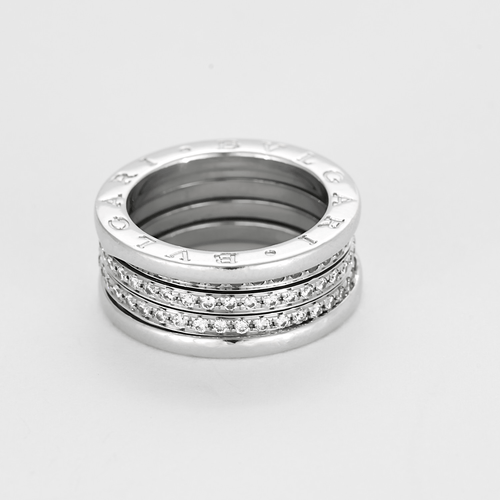 Bague 54 BULGARI - Bague B zero or gris et diamants 58 Facettes DV23195-5-54-3