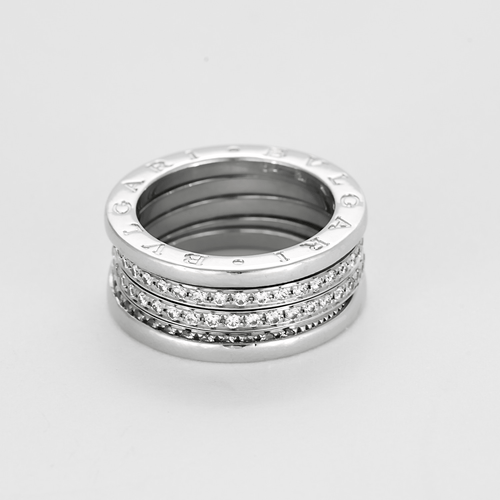 Bague 54 BULGARI - Bague B zero or gris et diamants 58 Facettes DV23195-5-54-3