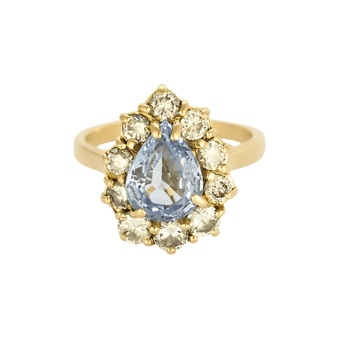 Bague 50 Bague marguerite en or jaune, saphir et diamants 58 Facettes DV23822-1-50-1