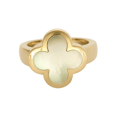 Bague 52 Van Cleef & Arpels - Pure Alhambre - Bague en or jaune et nacre blanche 58 Facettes DV23872-2