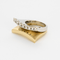 Bague 56 Bague moderniste en or deux tons et diamants 58 Facettes DV22972-7-56-3