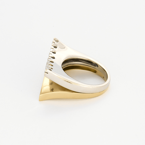 Bague 56 Bague moderniste en or deux tons et diamants 58 Facettes DV22972-7-56-3