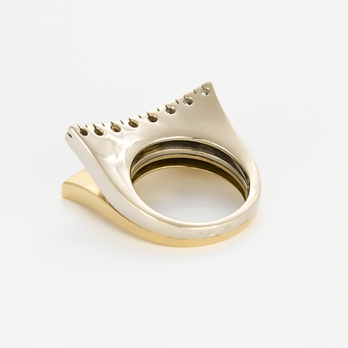 Bague 56 Bague moderniste en or deux tons et diamants 58 Facettes DV22972-7-56-3