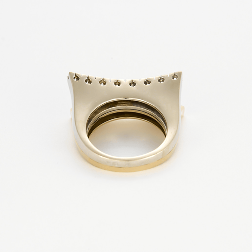 Bague 56 Bague moderniste en or deux tons et diamants 58 Facettes DV22972-7-56-3