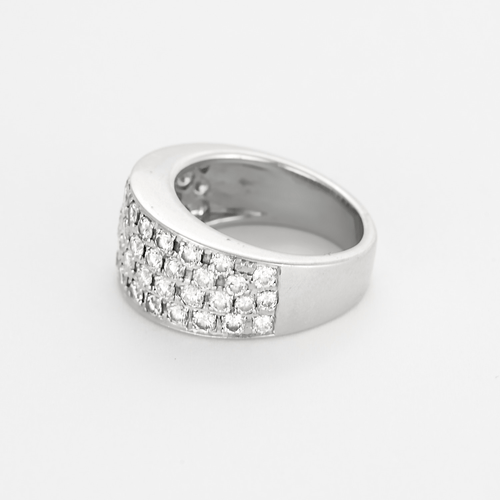 Bague 53 Bague bandeau en or gris et pavage diamants 58 Facettes DV24448-6-53-2