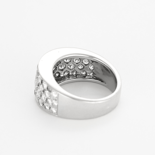 Bague 53 Bague bandeau en or gris et pavage diamants 58 Facettes DV24448-6-53-2