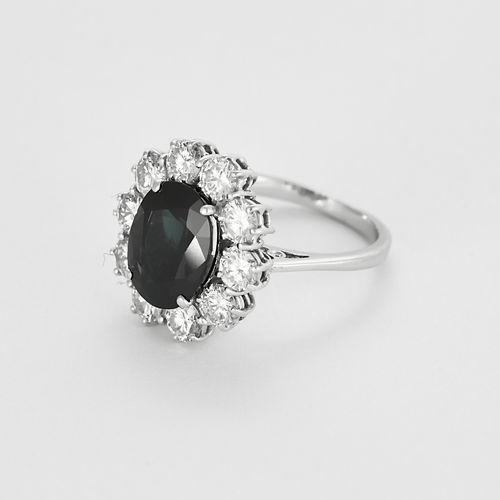 Bague Bague en or gris, saphir et diamants 58 Facettes DV6621-14